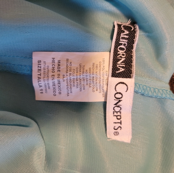 Juniors California Concepts Aqua Blue Floral Maxi Sundress Size 11 - Picture 2 of 4